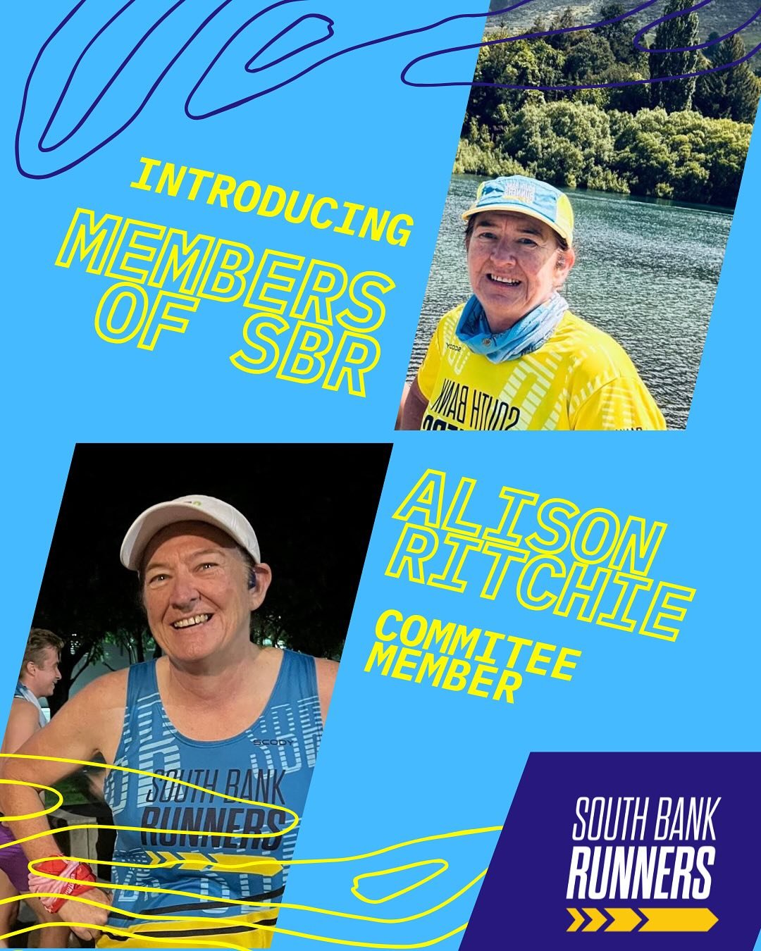 Meet Alison Ritchie, one of South Bank Runners Committee Member. 💛💙
We have asked Alison some questions so you can get to know her better: 

1. Why did you join South Bank Runners?
I moved to West End and was looking for a more convenient run club,