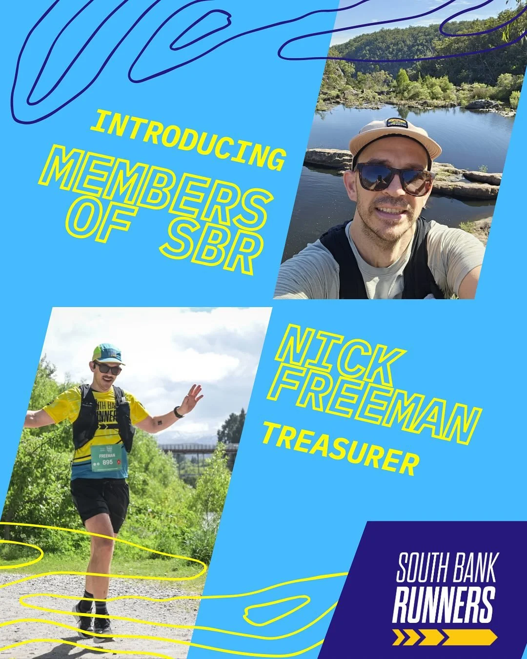 Meet Nick Freeman, South Bank Runners Treasurer 💛💙
We asked Nick some questions so you can get to know him better: 

1. Why did you join South Bank Runners?
I wanted to improve my running and add more structure to my training. Running with a group 