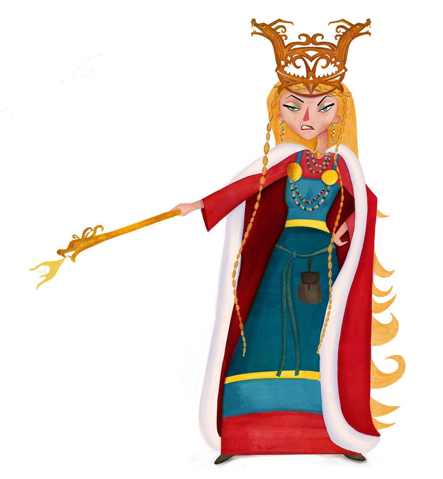 Illustrating Snow white&rsquo;s step mother as a Viking queen. 
.
.
.
#childrenbookillustration #kidsbookillustration