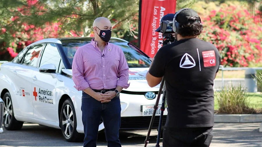 Videographer records speaker