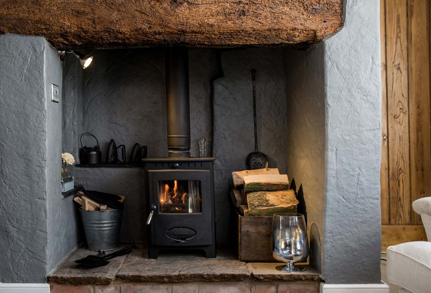 Cosy log burner for those chilly evenings in