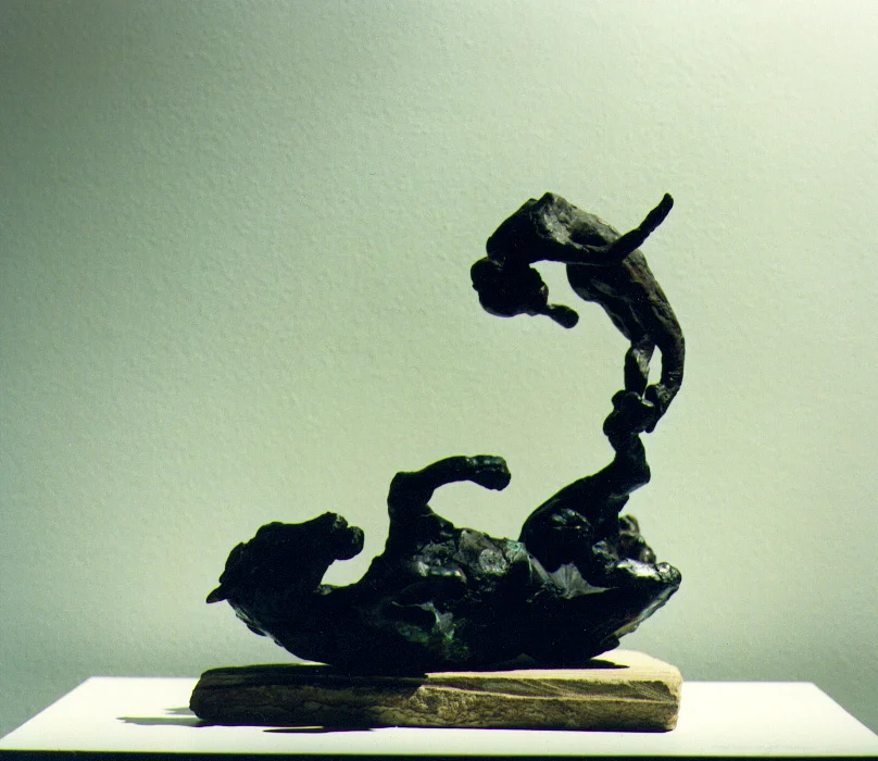 1988 horse and female rider Vl bronze 18cm high x 10cm deep x 23cm wide