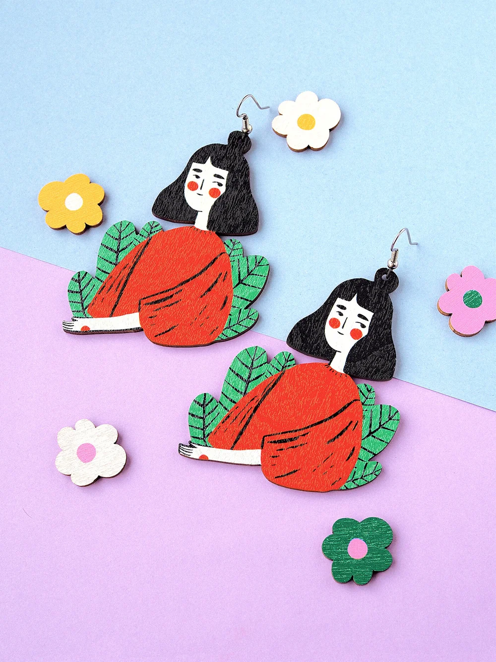 Plant Lady Wooden Earrings — Mia Minerva