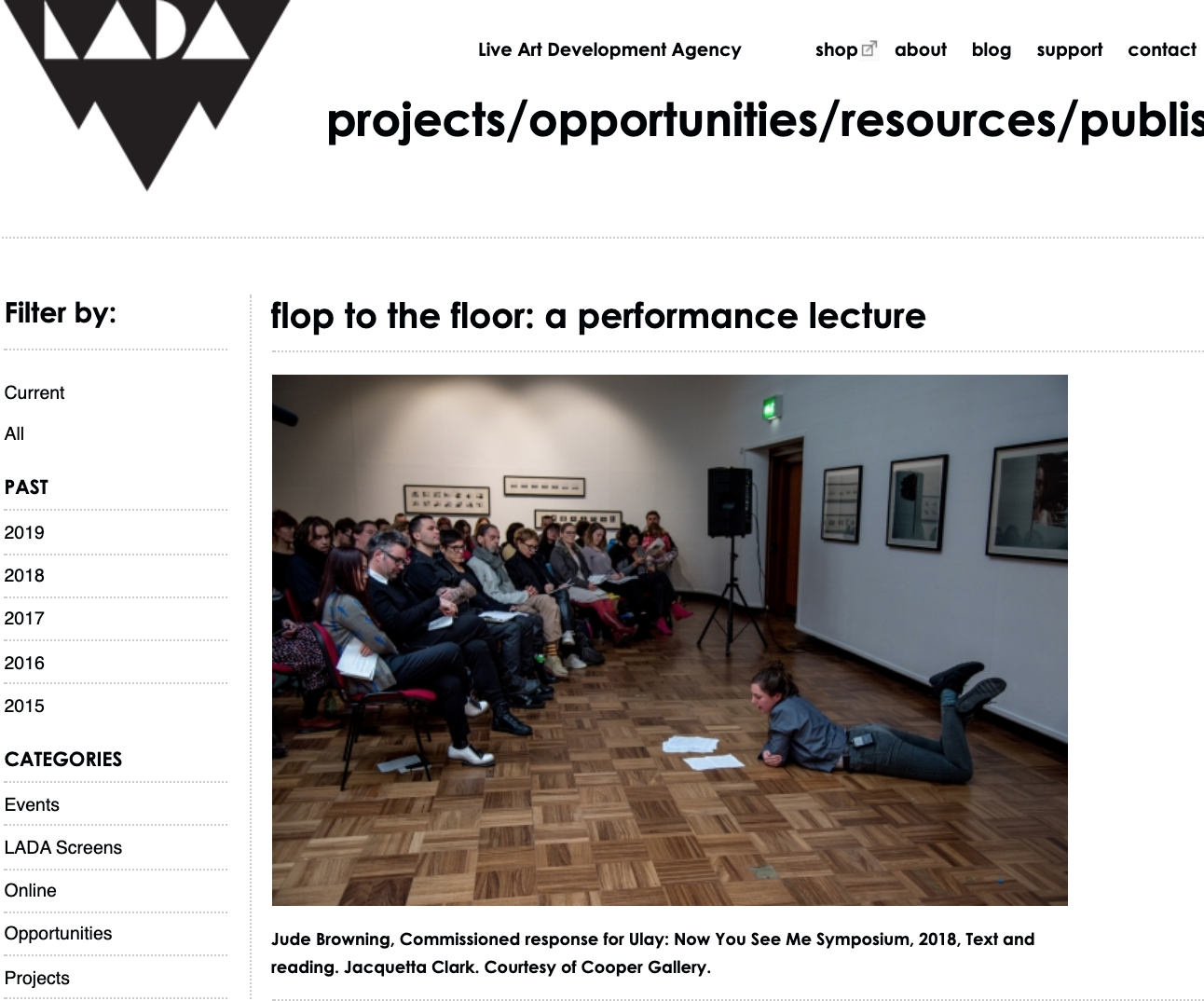 flop to the floor: a performance lecture 