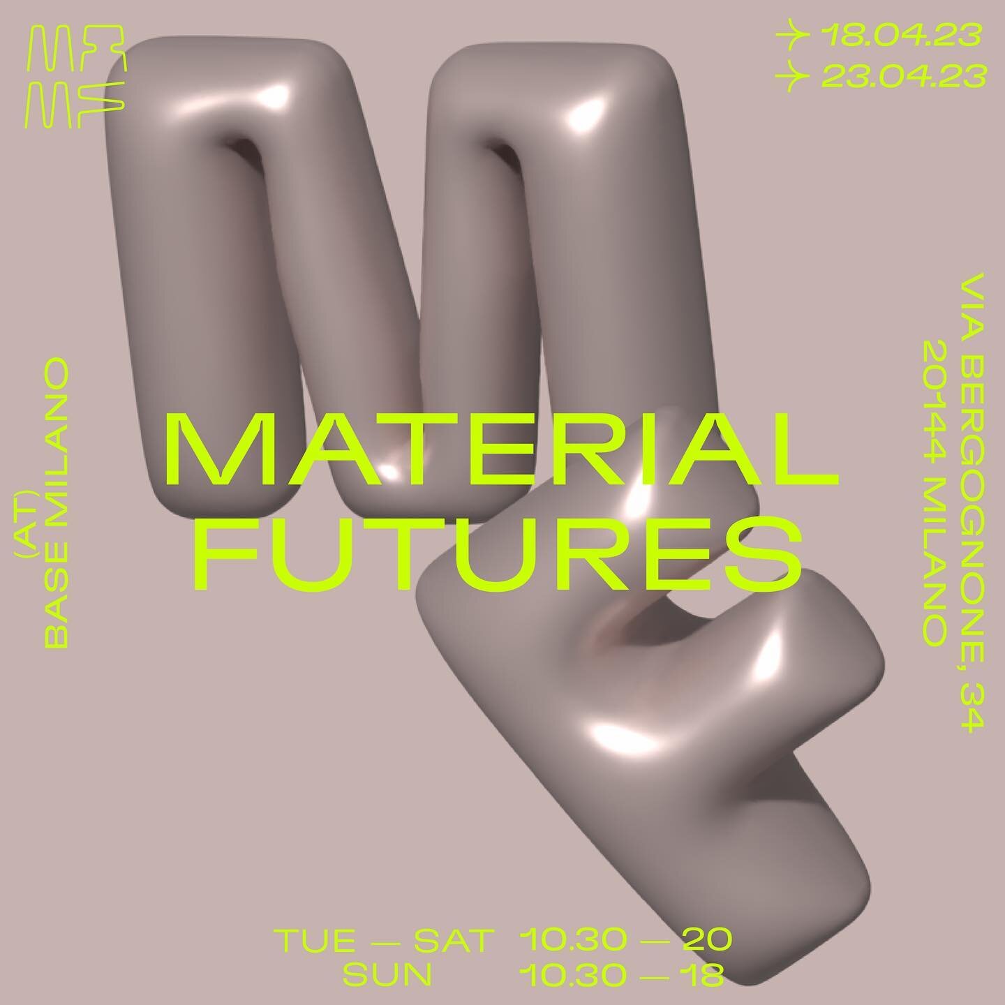 We&rsquo;re setting our clocks forward one hour because it&rsquo;s finally time&hellip;
🇮🇹MA MATERIAL FUTURES IS AT MILAN DESIGN WEEK 2023🇮🇹

Come and see us at BASE Milano, we might be a bit biased, but this is one not to miss 👀

Tuesday 18th A