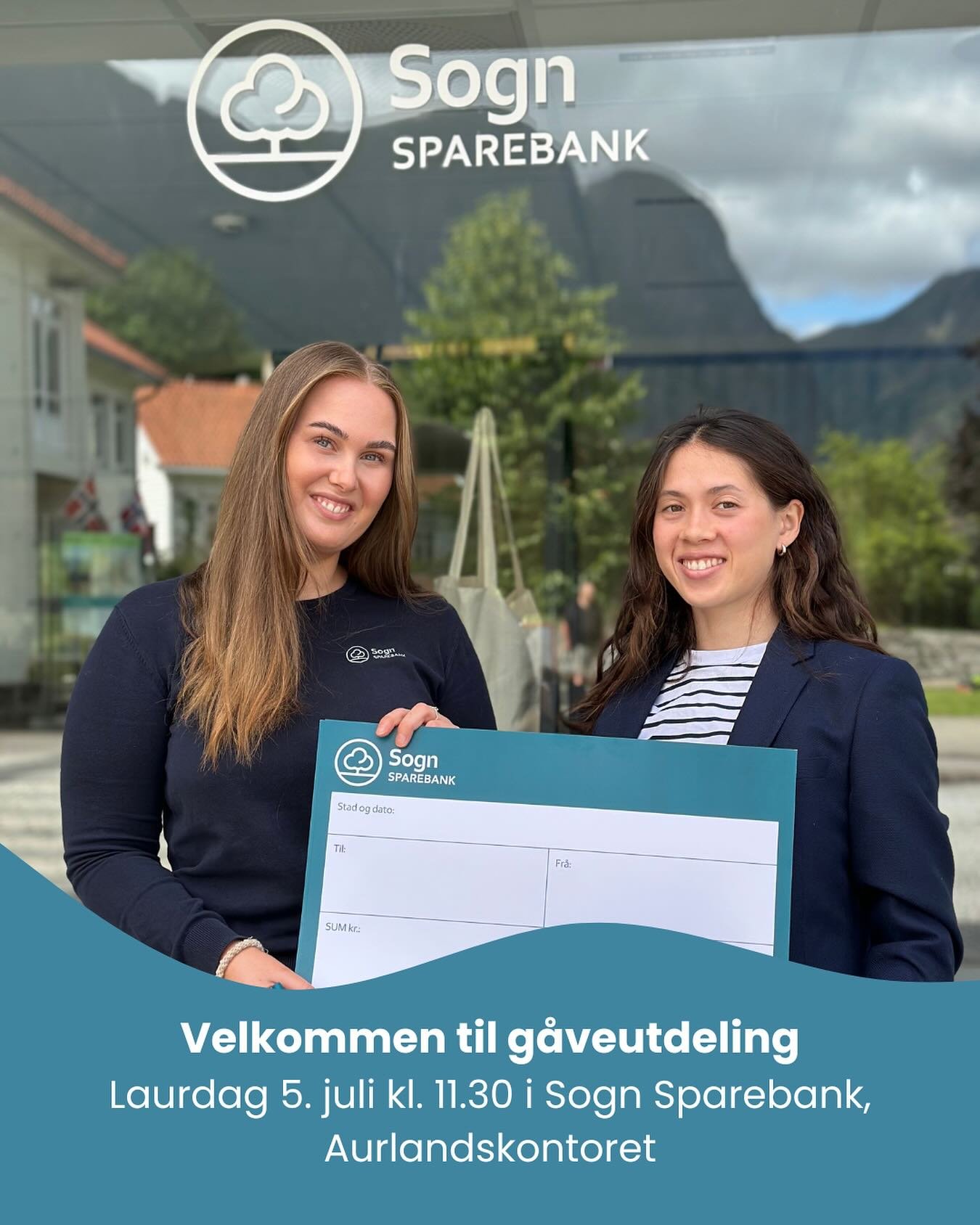 Sogn Sparebank vil bidra til at Sogn blir ein end&aring; betre stad &aring; bu og vekse opp i, og difor gjev me kvart &aring;r ein del av overskotet tilbake til lokalsamfunna. Me inviterer difor til g&aring;veutdeling i banken sine lokale kl. 11.30 l