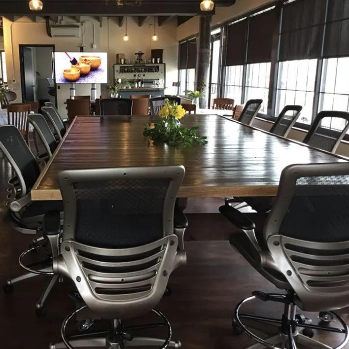 JDQ Conference Room ready for authentic Indian cuisine in honor of visiting Monks from Tasha Kyil Monastery in India, complete with Singing Bowl background music!