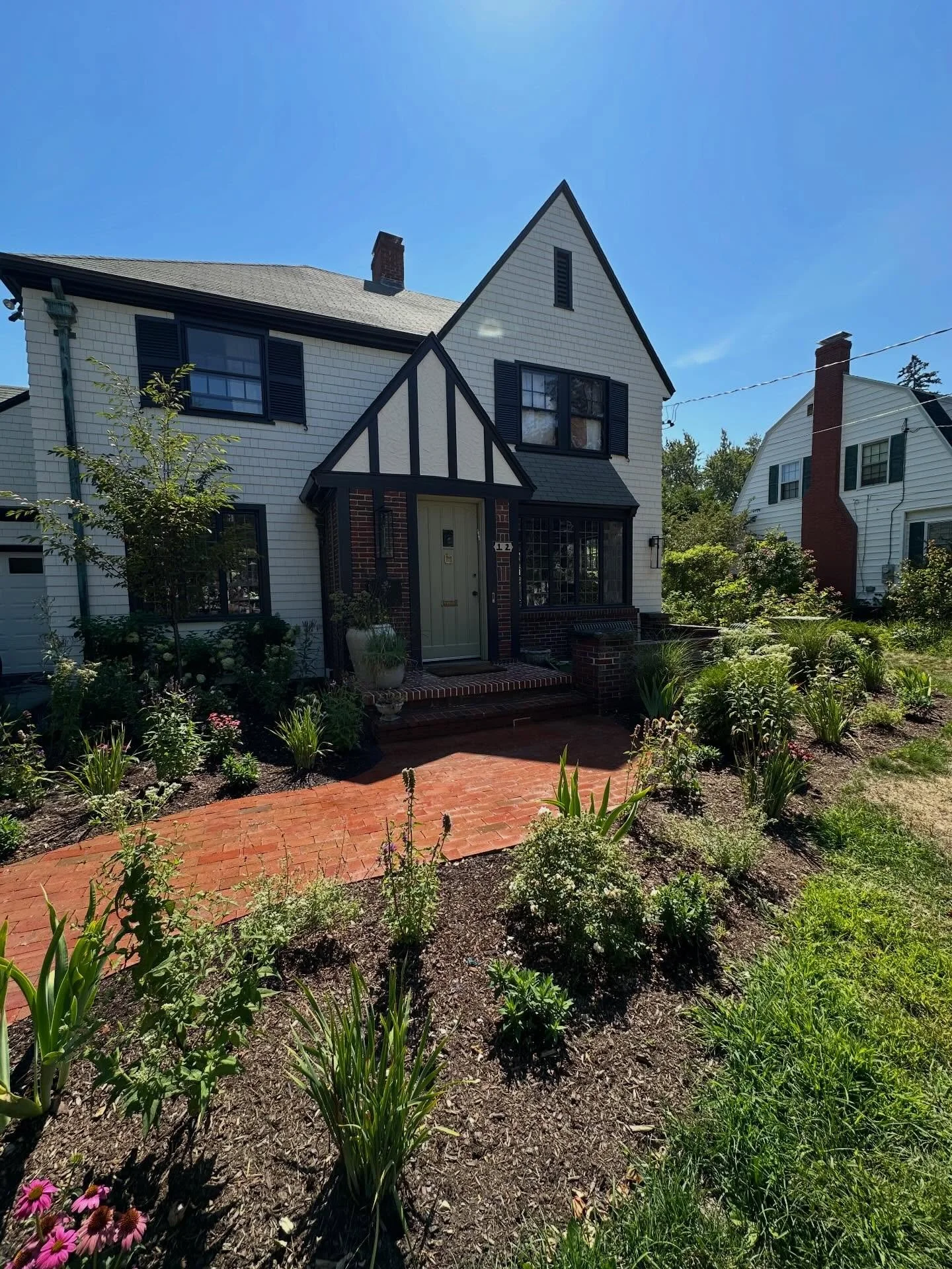 A densely planted garden in Portland Maine we designed and created last year for a great client! Lots and lots of pollinators and native species! Excited to see it grow in year 2 🐝 🌺 🌲 #garden #native #landscape #maine #portland