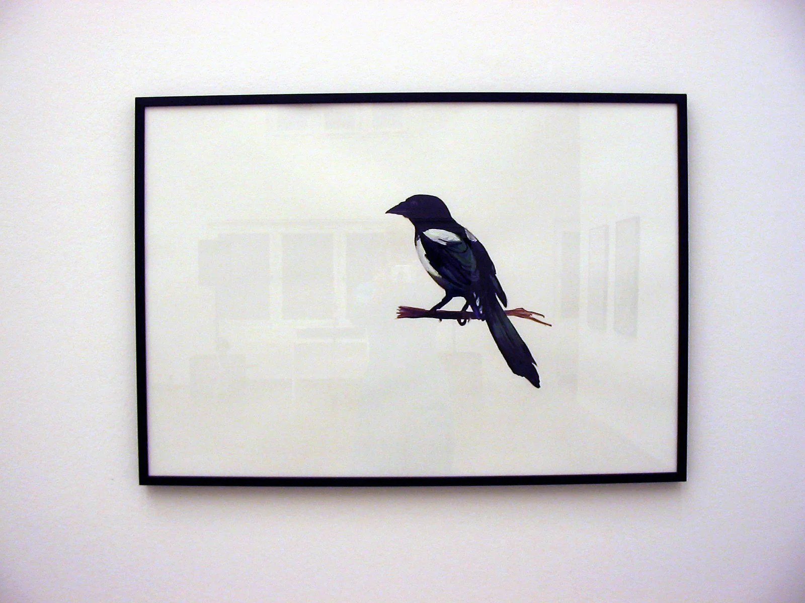   I feel like painting a magpie   Acrylic on paper 100x75 cm 
