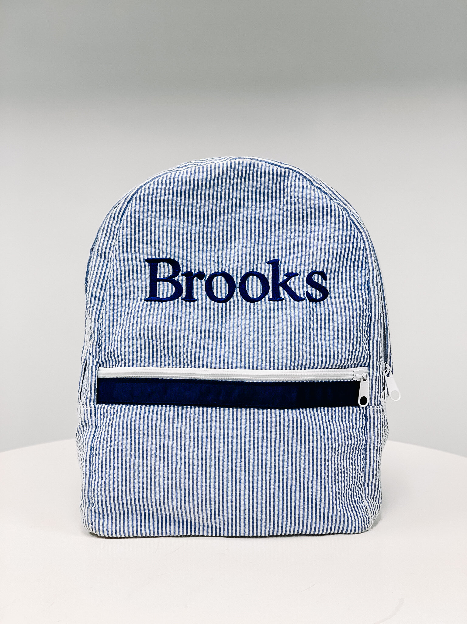 backpack with initials