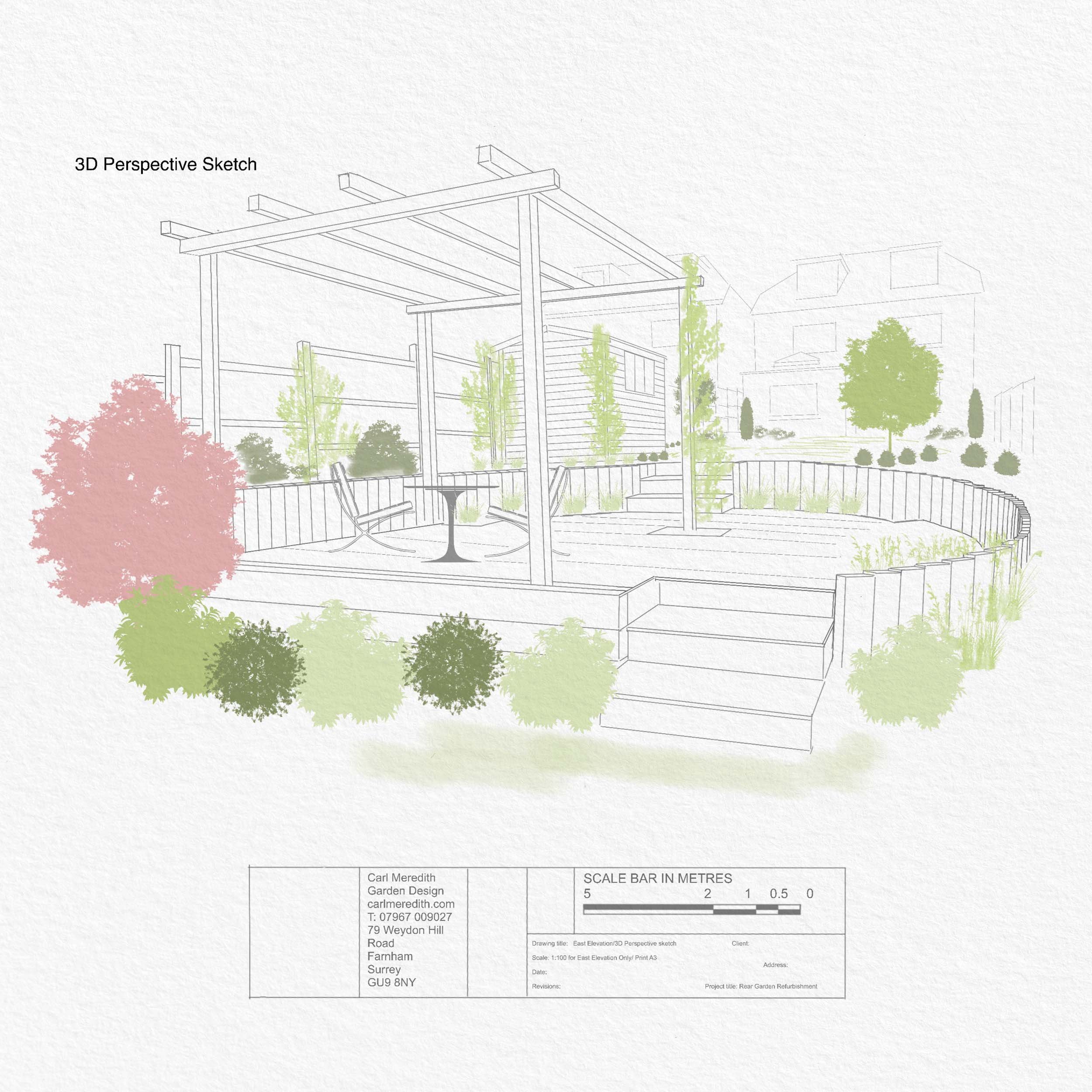 Garden design plan, pergola, garden design &amp; build Farnham, Surrey