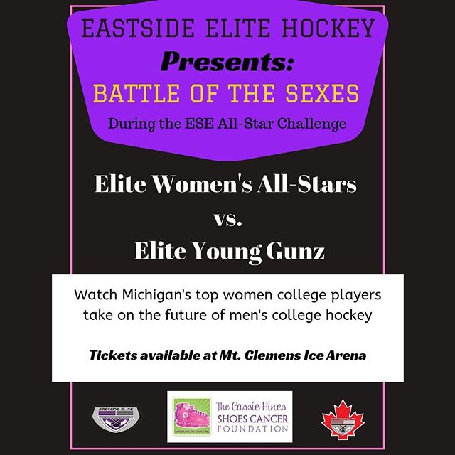 The first ever @esehockey Battle of the Sexes game 🤴👸I can’t wait to see who comes out on top in this game!! 👸🤴