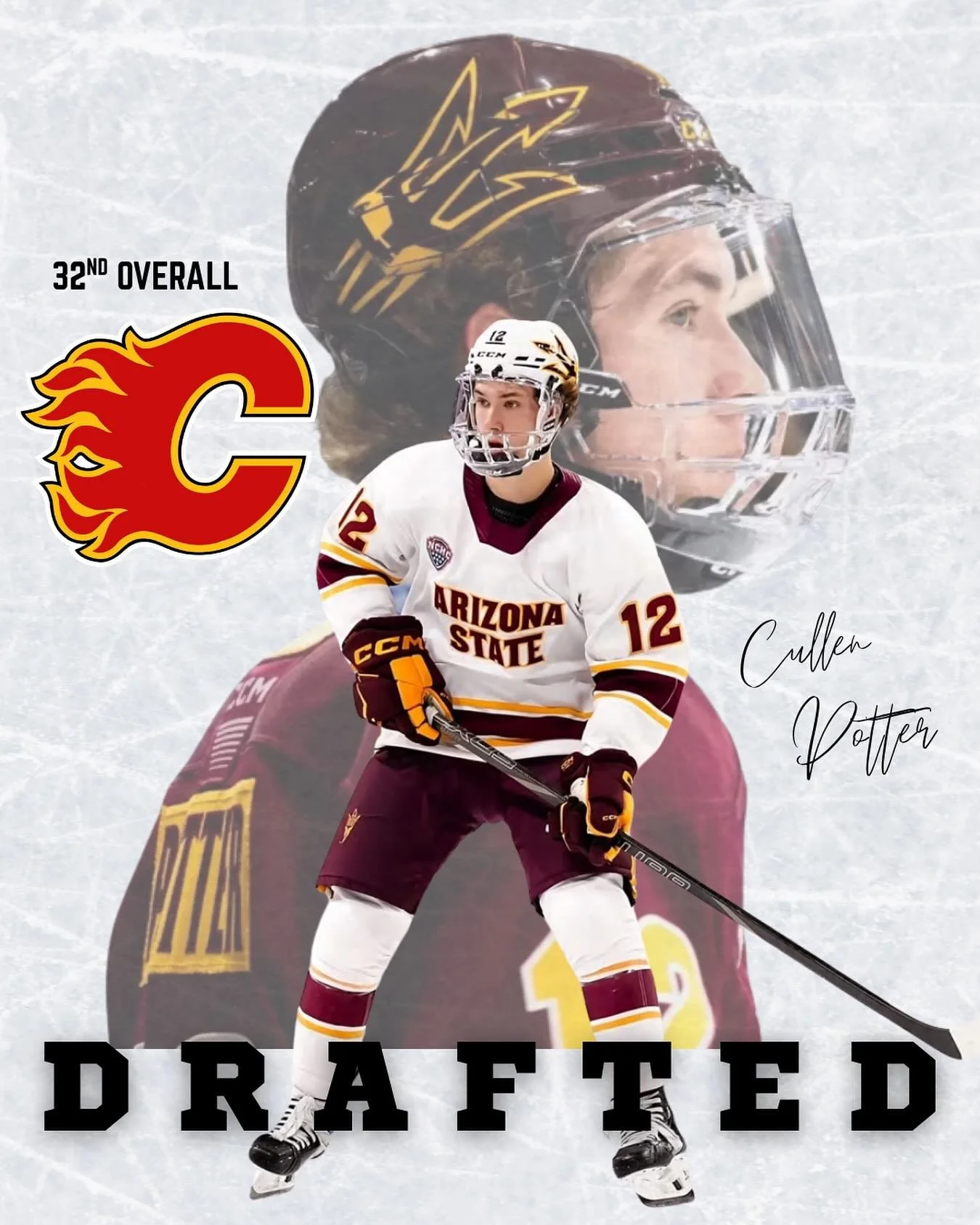 Congratulations to @cpotter_12 of Arizona State on being drafted 32nd overall to the @nhlflames tonight!🔥