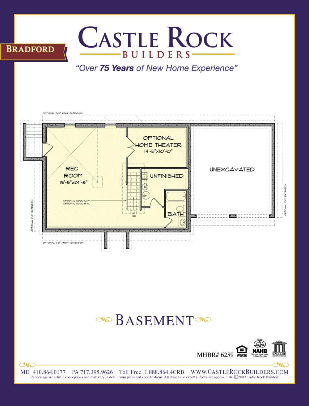 Bradford home plan basement