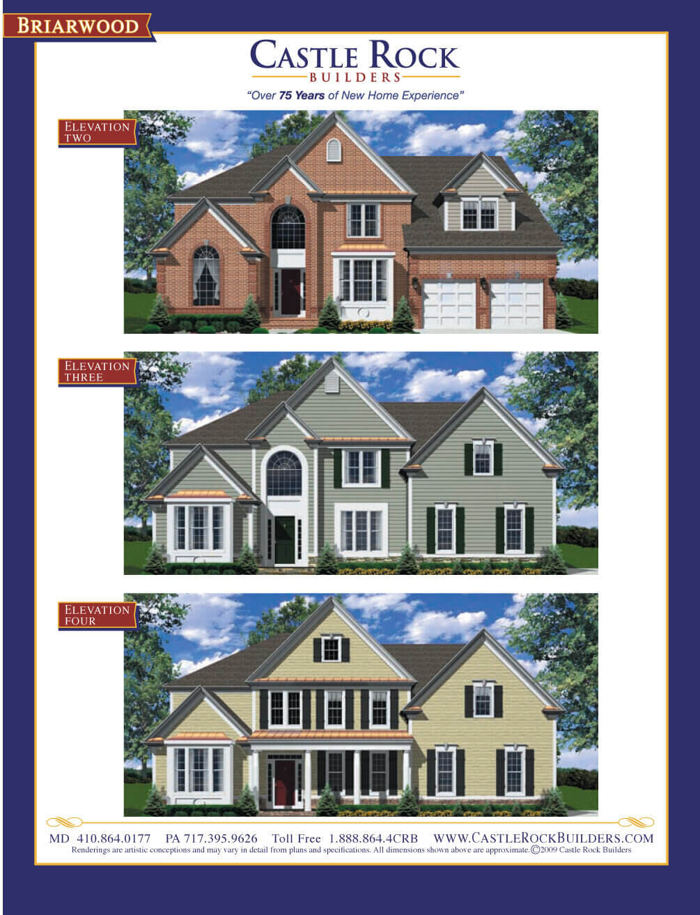 Briarwood house plan front elevations