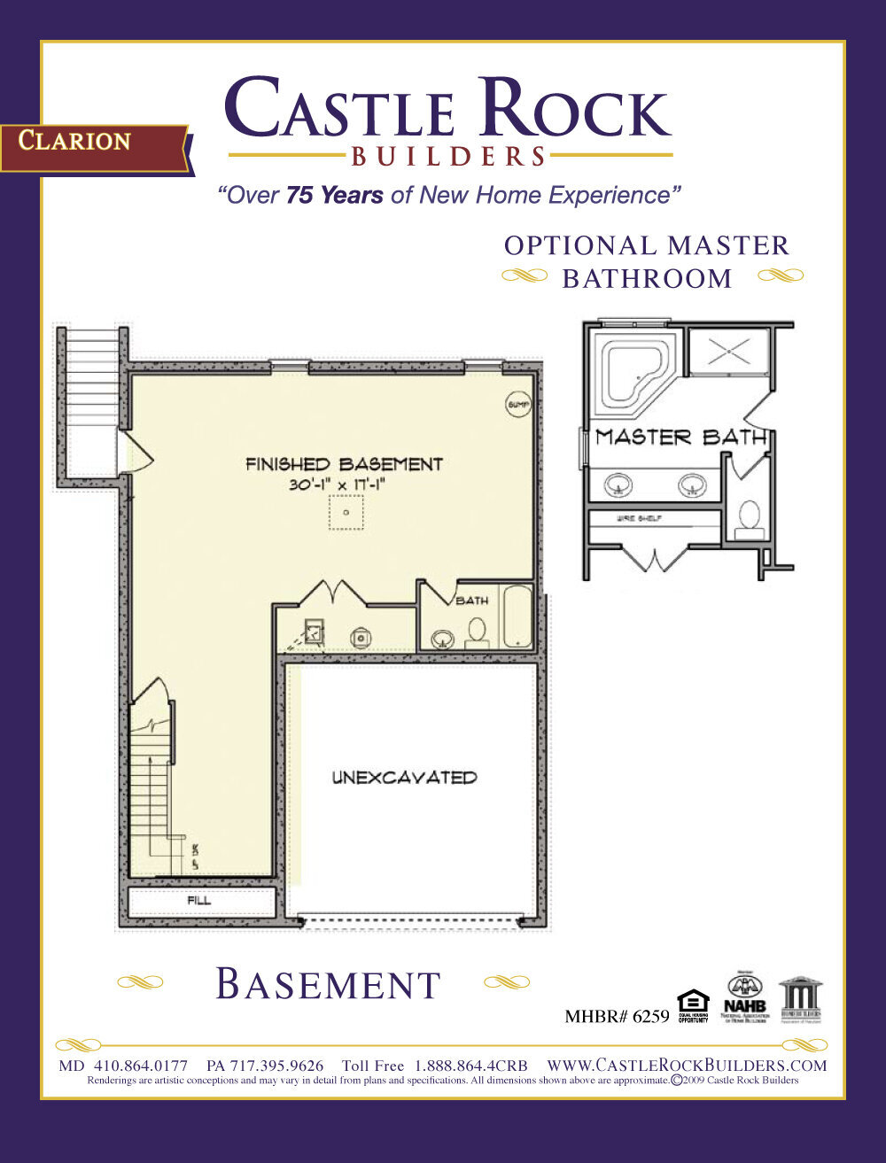 Clarion builders plan basement