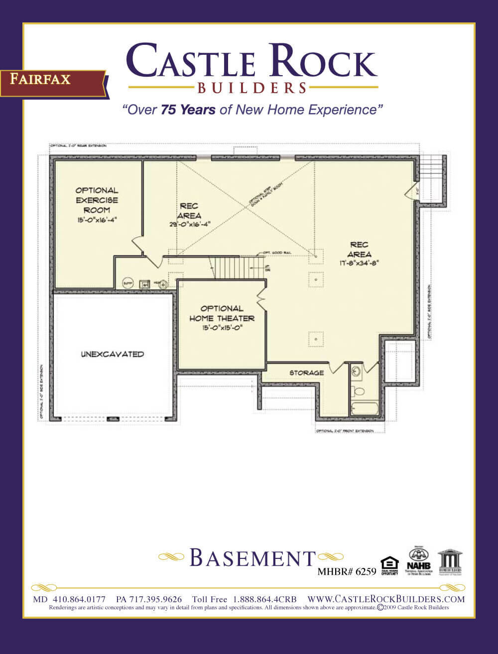 Fairfax new home plan basement