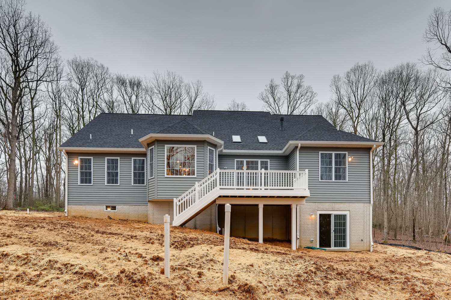 Rear elevation Brentwood rancher plan.