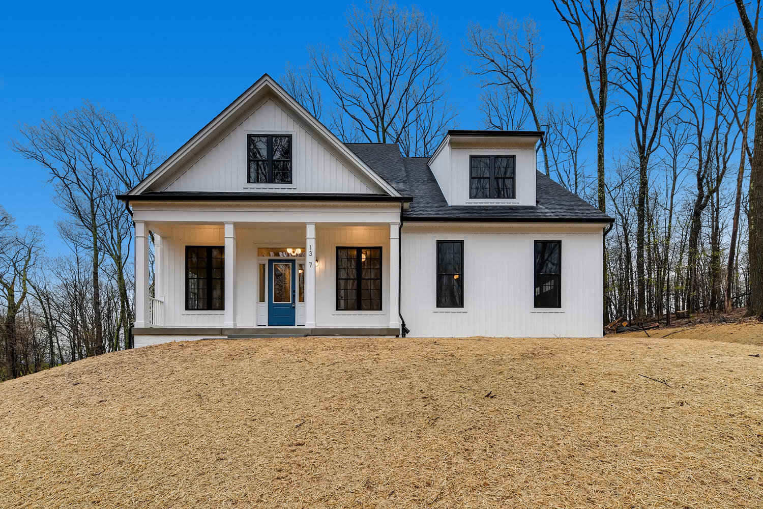 Farmhouse plan front elevation the Winslow.