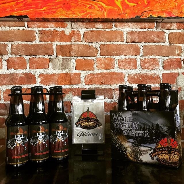 $7.99 Six Pack Special on Wolf Creek Winter and Saddle-Up Strong Scotch Ale while supplies last! 🍻 #beerspecials #sixpackofbeer #craftbeer #localbrewpub #visitalamosa #supportlocal #sanluisvalleybrewingcompany