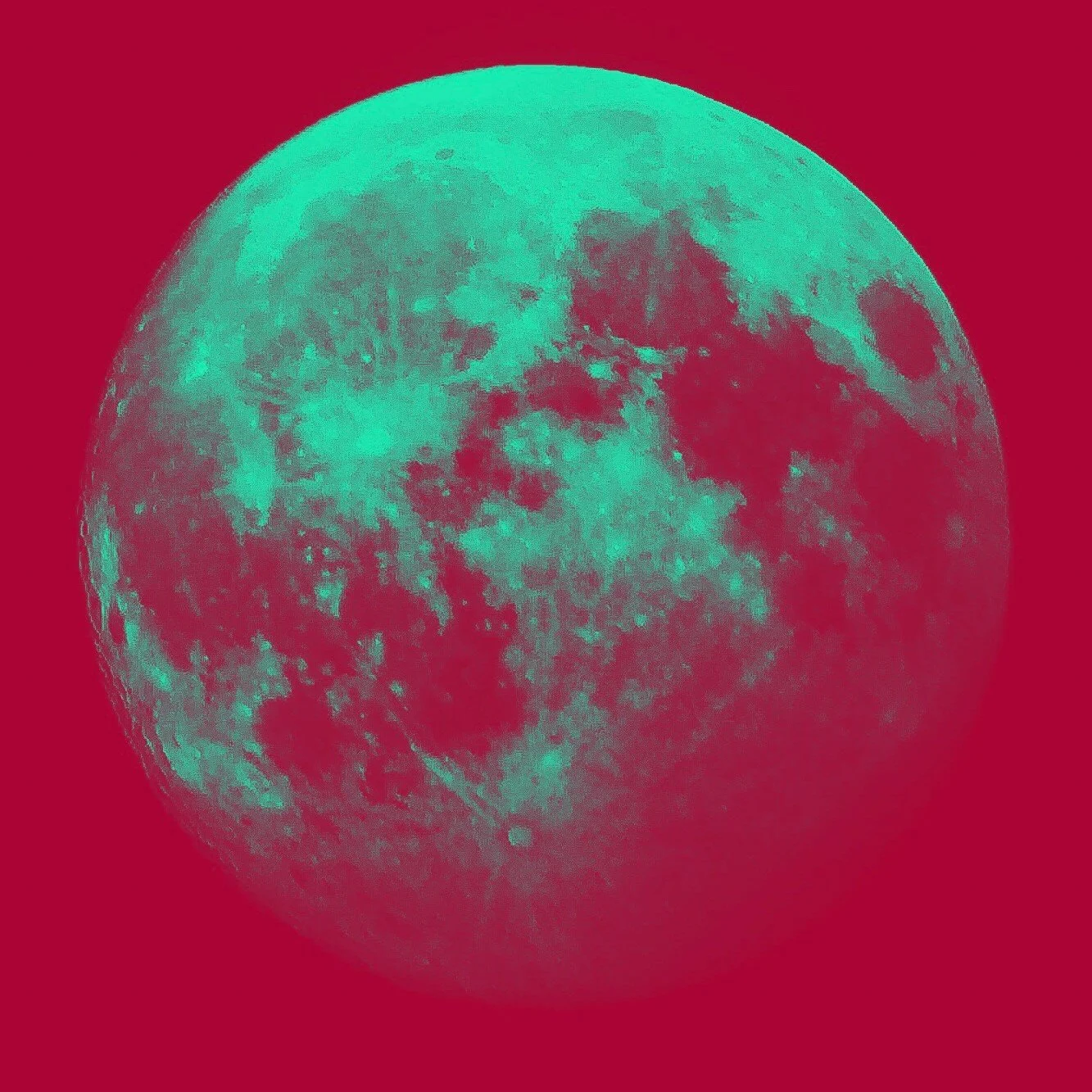 Almost Full Moon (Teal/Maroon) by Andrew Gershon
