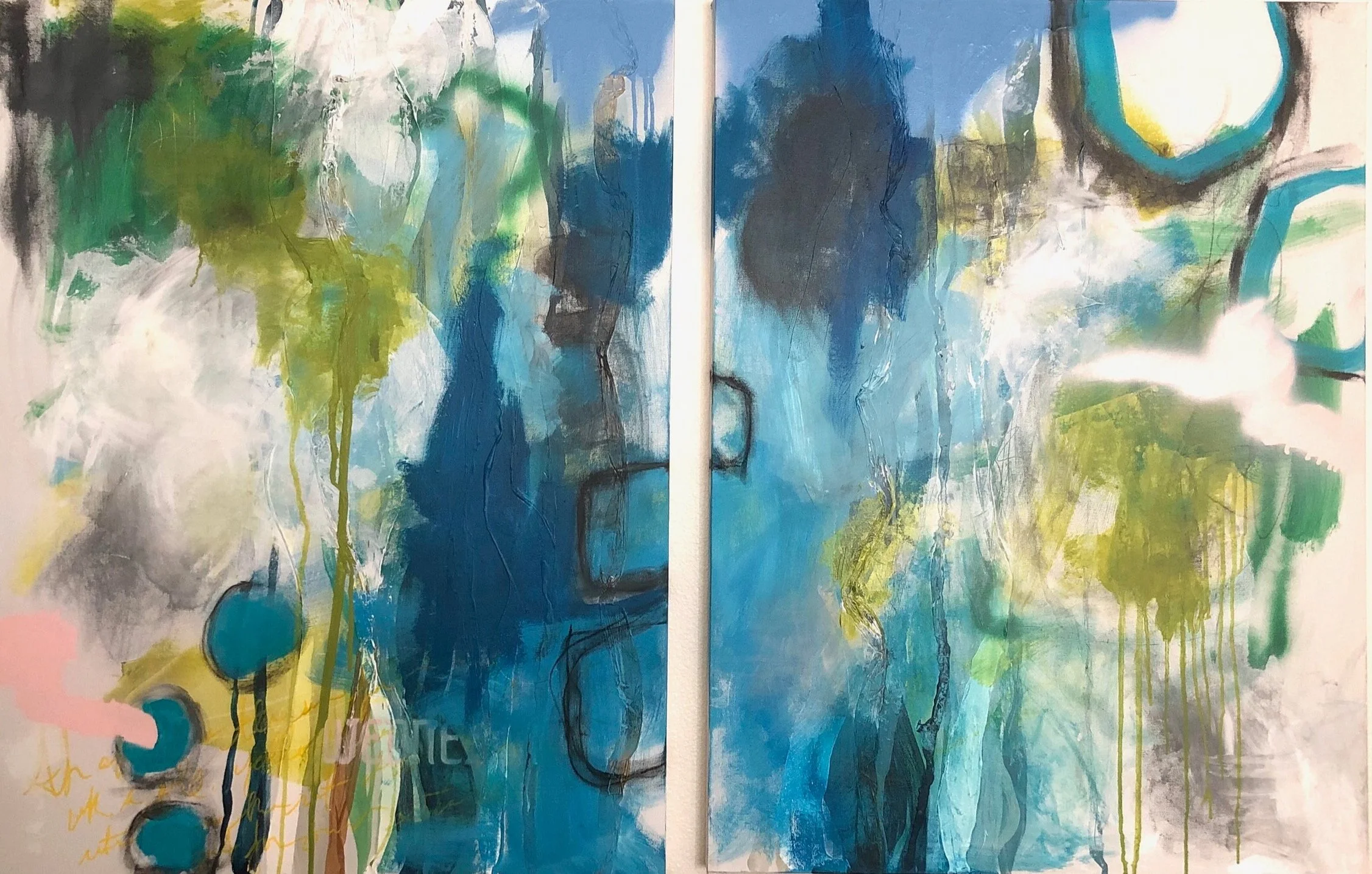 There are worlds below us by Kelly MarshallDyptique 30x40” EachMixed Media on canvas$2400