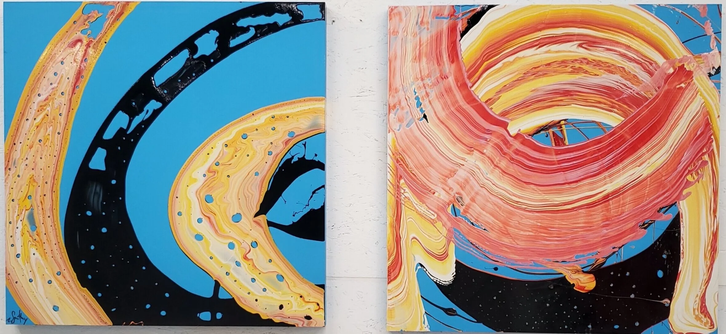 Wave Series by Zack SmitheyOil-based enamel Dyptique32x32” Each panel$2400