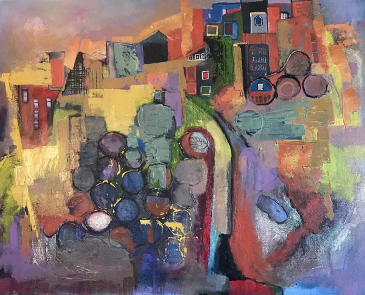 Bubbling up by Judith Visker Acrylic on Canvas 24”x36”$2200