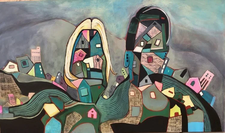 Humans and Houses by Judith ViskerAcrylic on Canvas33” x 55”$3200