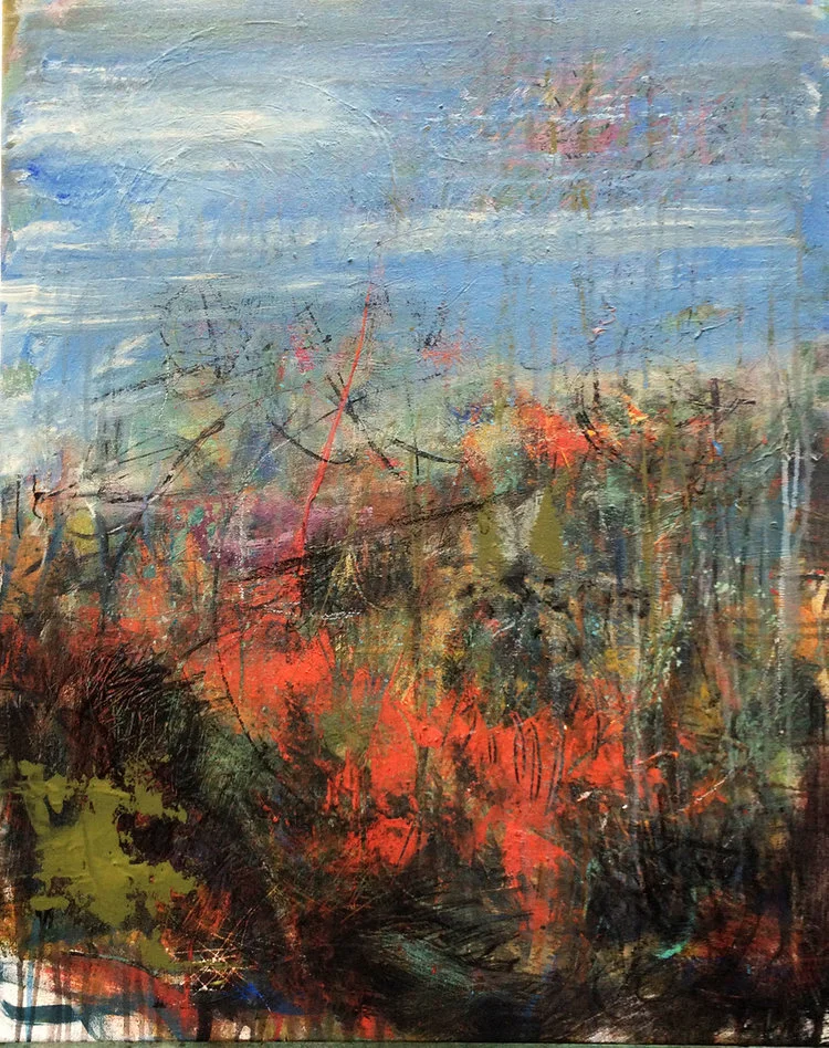 Arid Landscape by Theresa Vandenberg DoncheAcrylic, Oil stick, Ink and Pencil on Canvas24” x 30”$1200