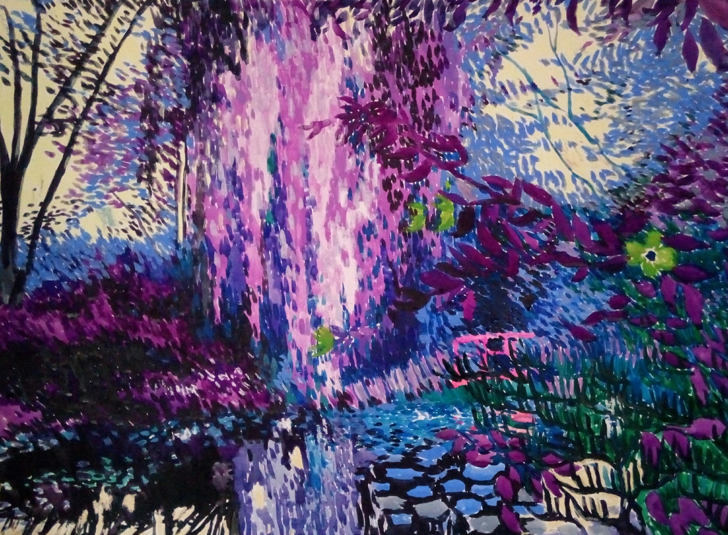 Violet Water Garden by Nancy Andruk Olson