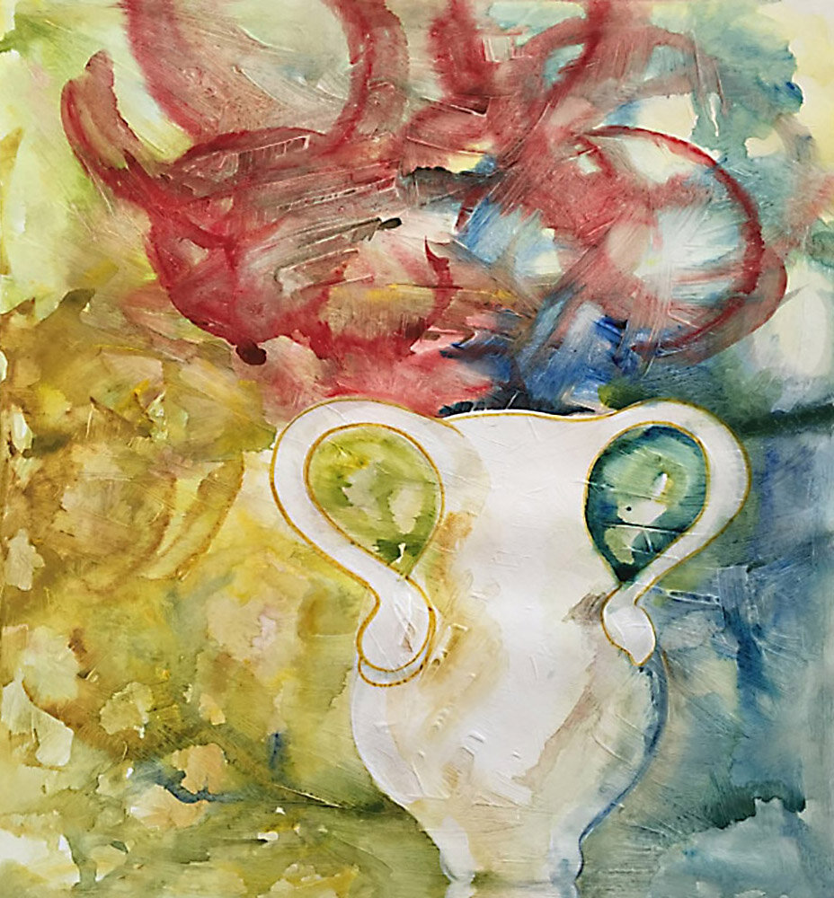 Flowers and Urn Abstracted by Nancy Cox