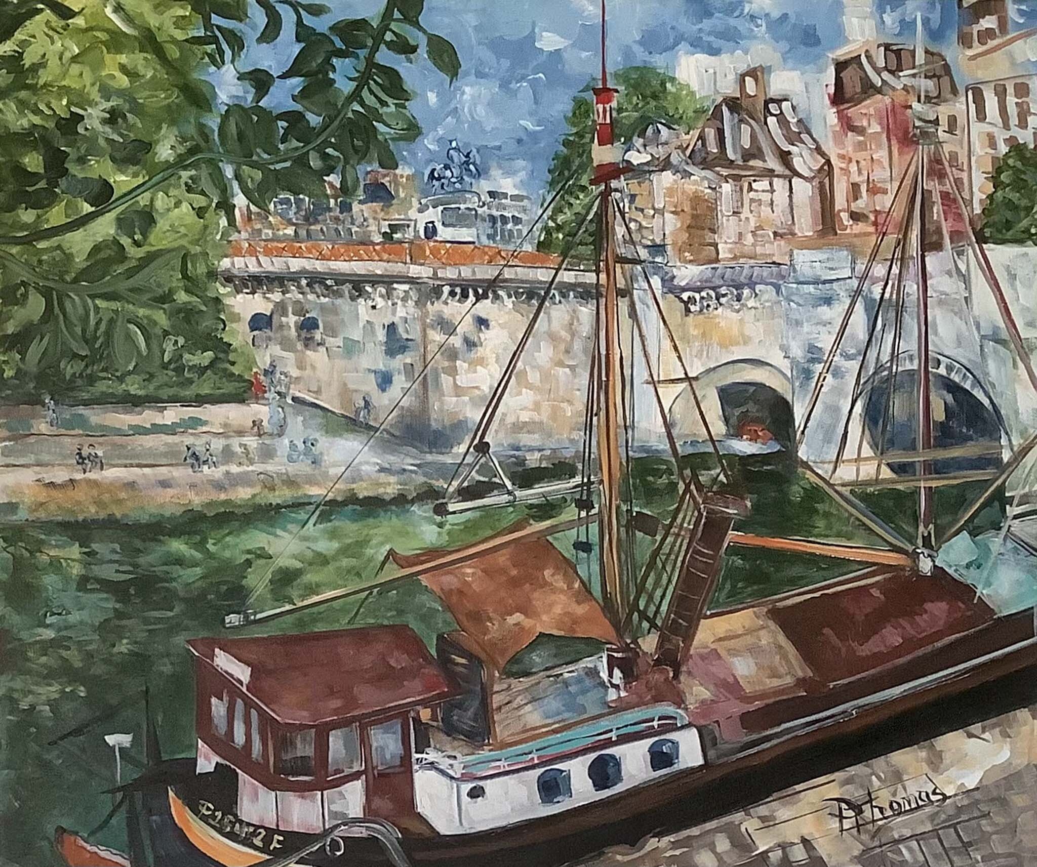 Péniche Parisienne  (Parisian Boat) by Patricia Fay Thomas