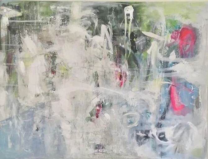 walking on a thin plank, mixed media, canvas 36x48.jpg
