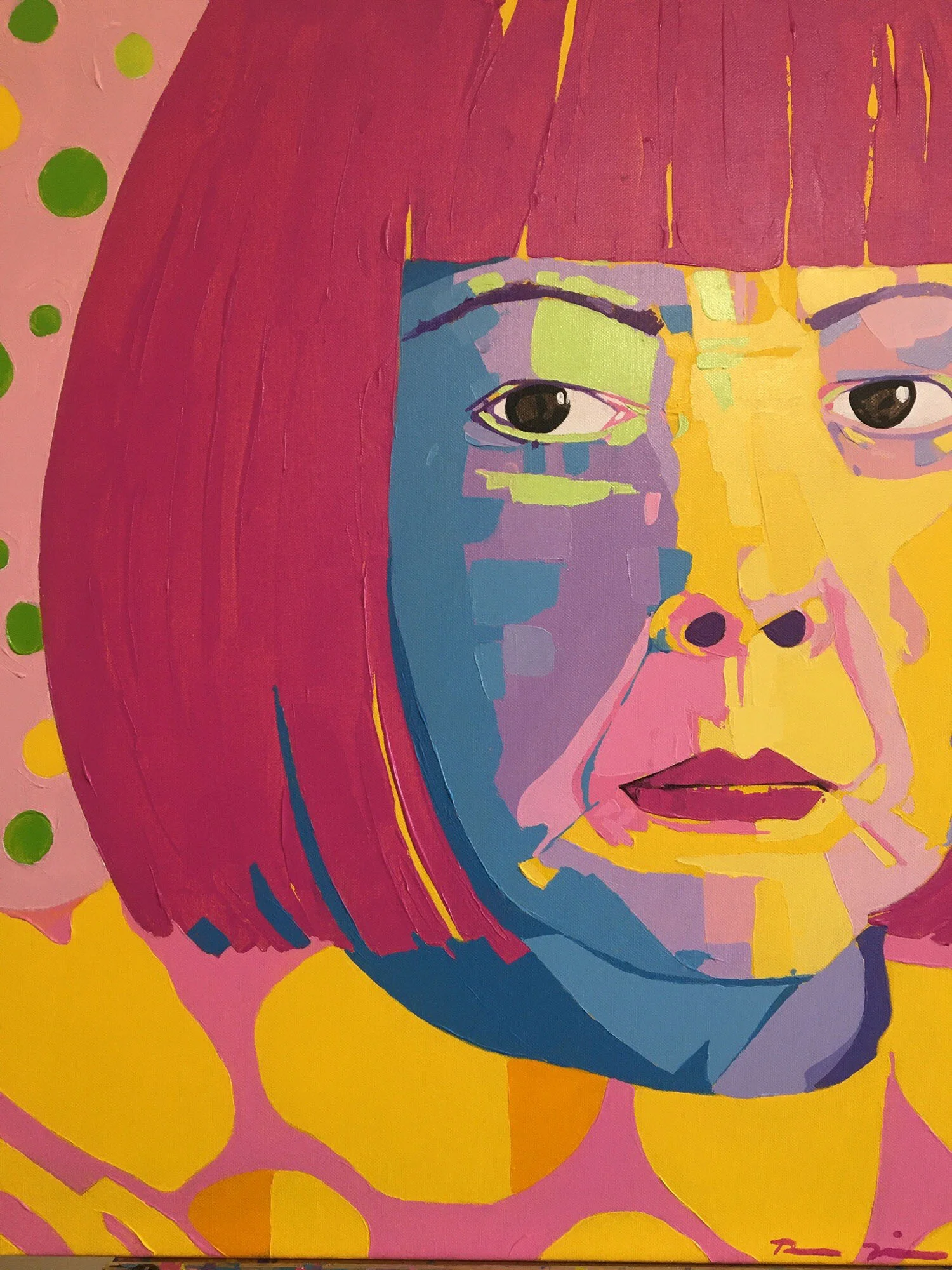 Kusama An Original 30 x 24 Acrylic on Canvas using a Knife 2020 $3000. Stretched on Canvas-2.jpg