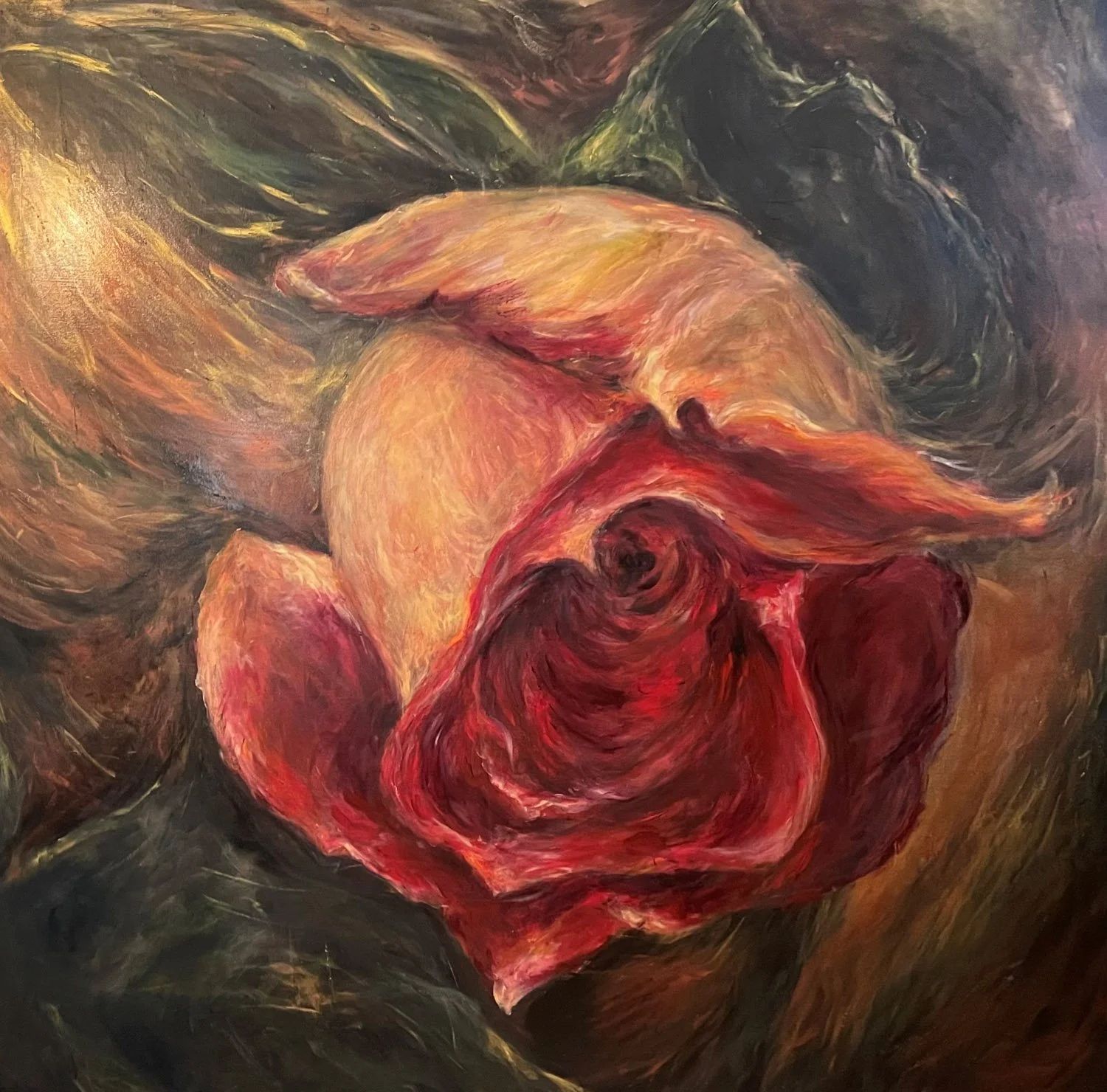 painting of rose bud