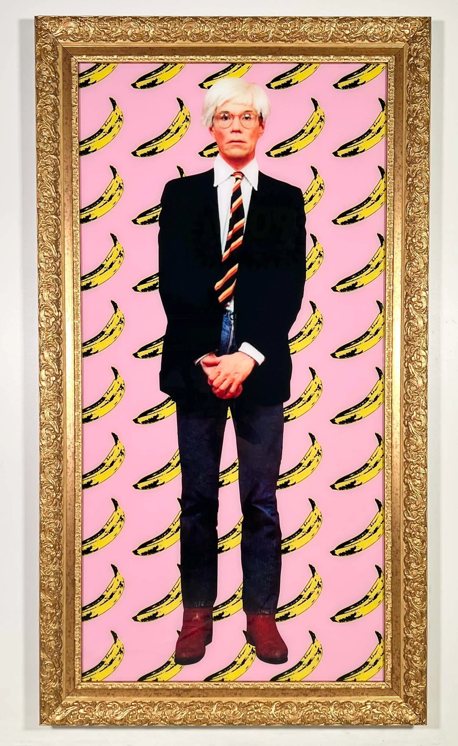 andy warhol with banana background