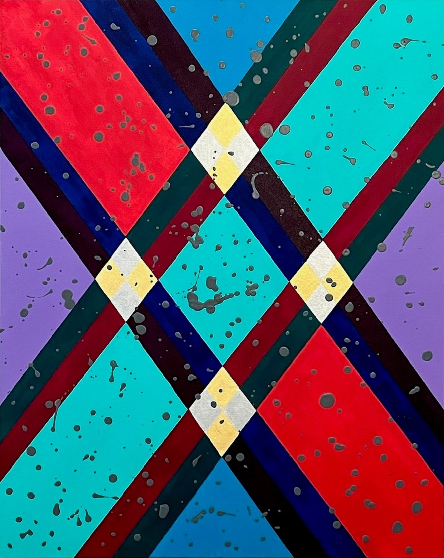 abstract with boxes and interlocking bars