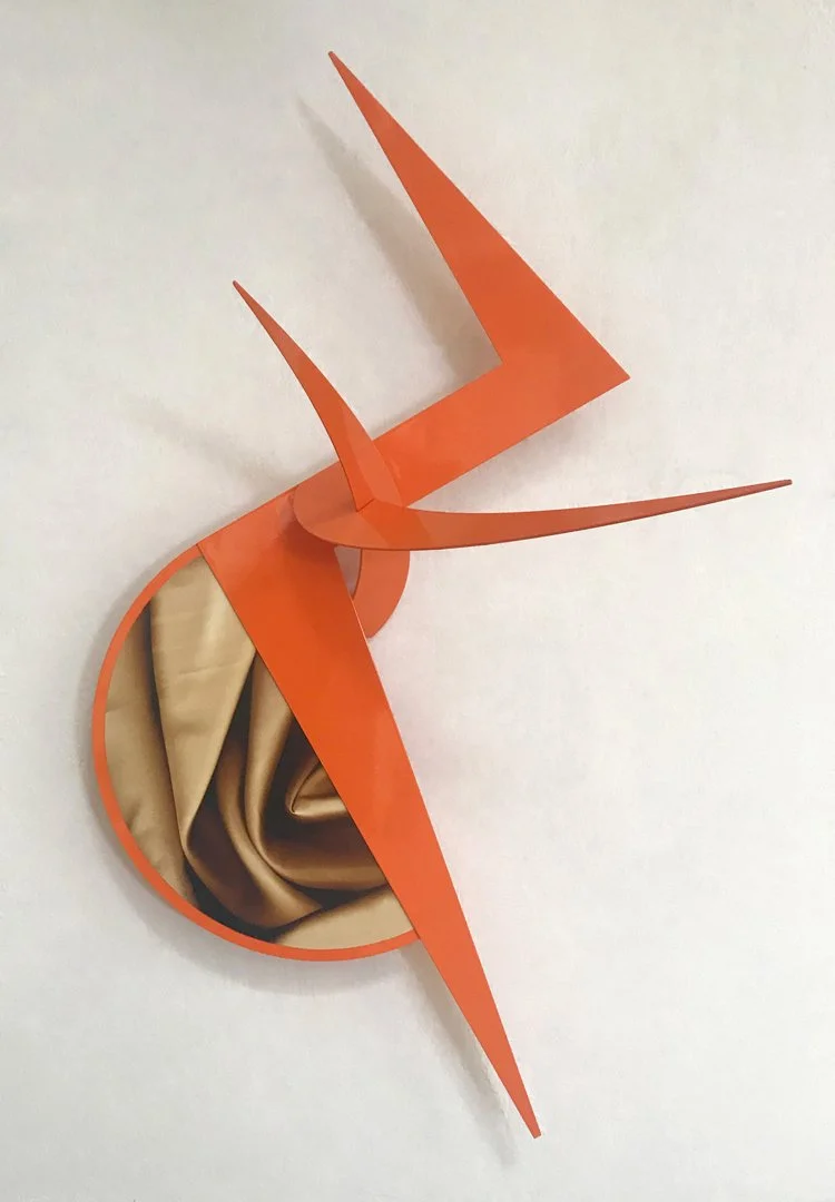 abstract sculpture in orange