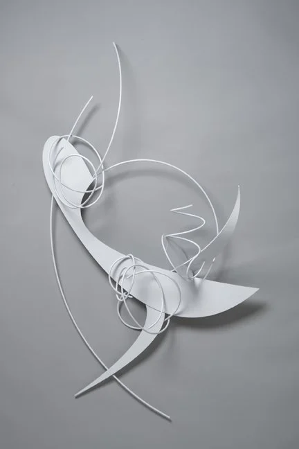 abstract wall hanging in white