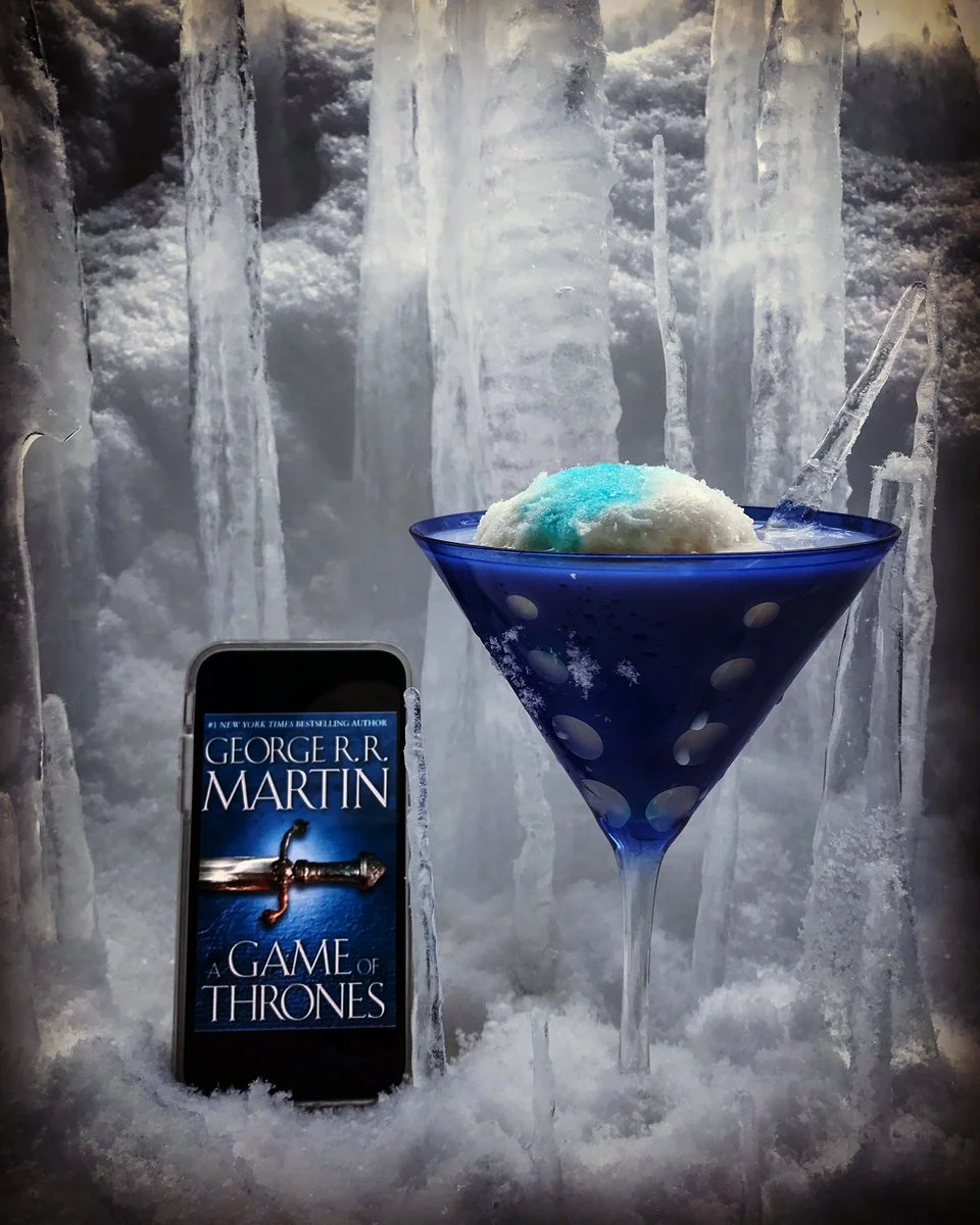 A “White Walker,” inspired by A Game of Thrones, by George R.R. Martin. The drink appears in Season 1, Episode 1 of Tipsy Nerds Book Club Podcast.