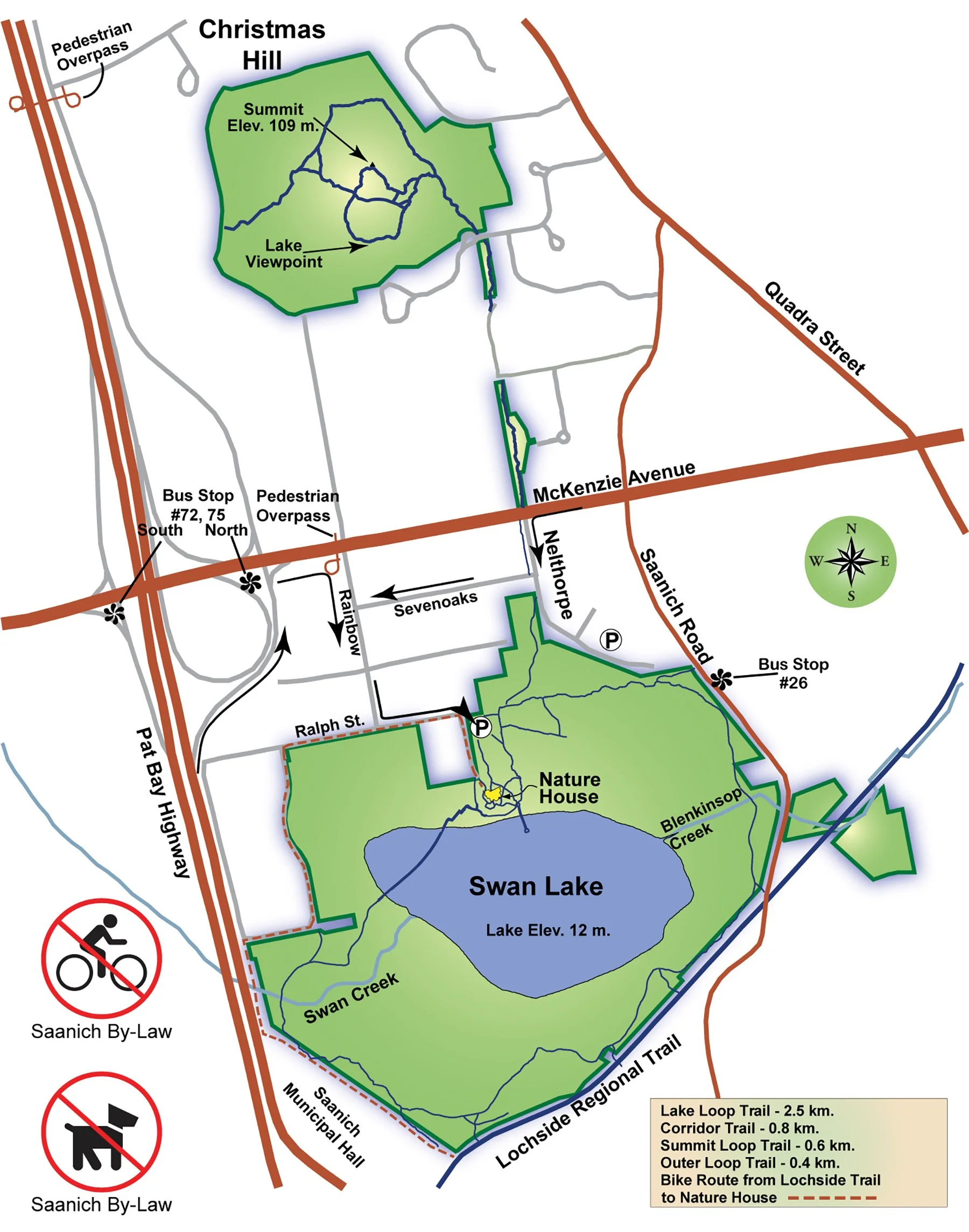 Swan Lake Christmas Hill trail map