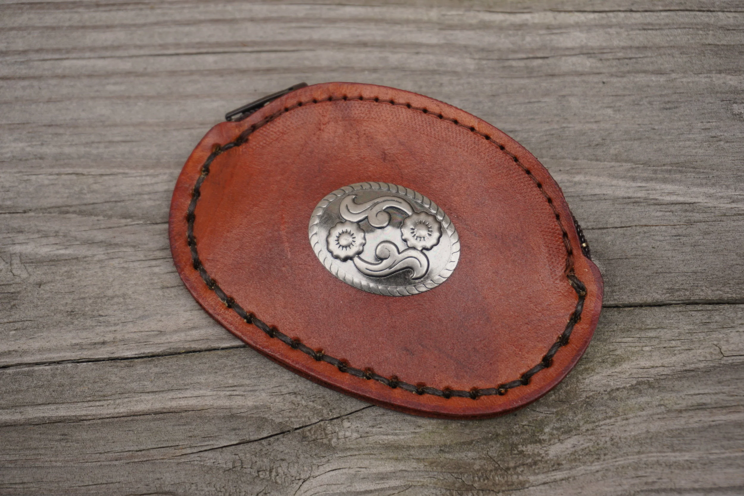 Leather Coin Purse Western Concho