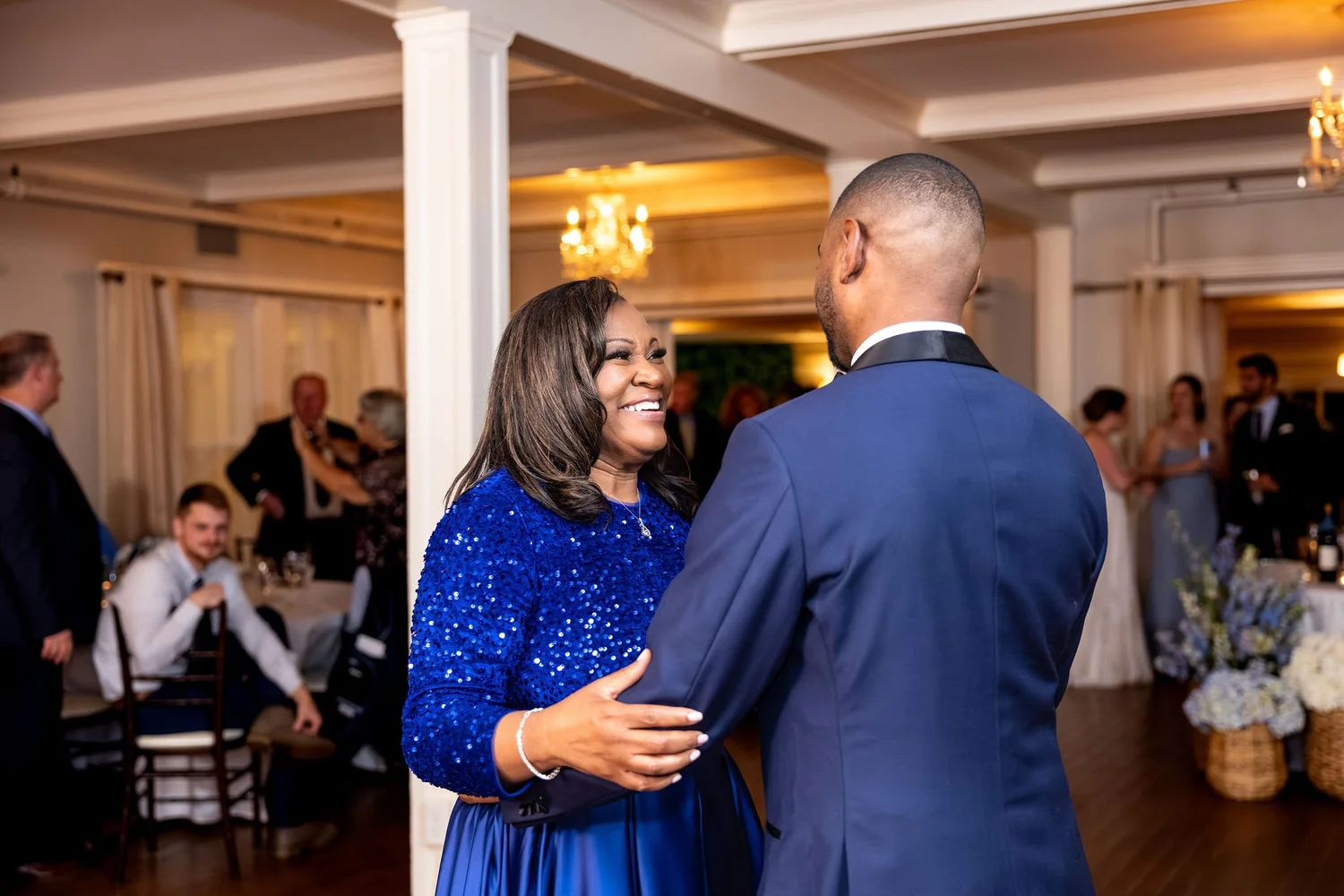 Darren mother son dance at reception Nonantum Resort Kennebunkport Maine fall wedding photography VMG Productions