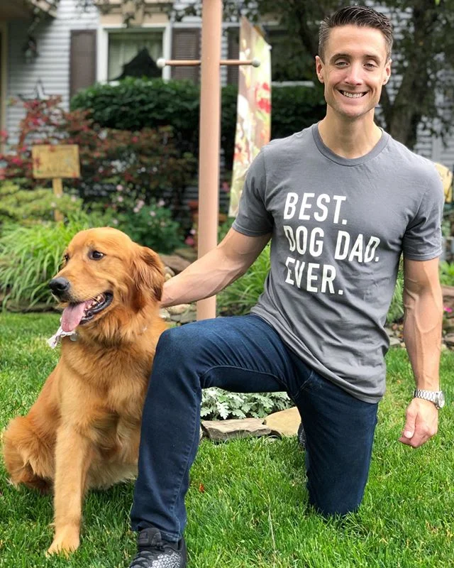Happy Father&rsquo;s Day to the greatest most handsome dog dad! Murphy even bought him a shirt saying so☺️ We love you so much, thank you for loving and caring for Murph just as much as I do❤️ #fathersday #dogdad #family #myboys