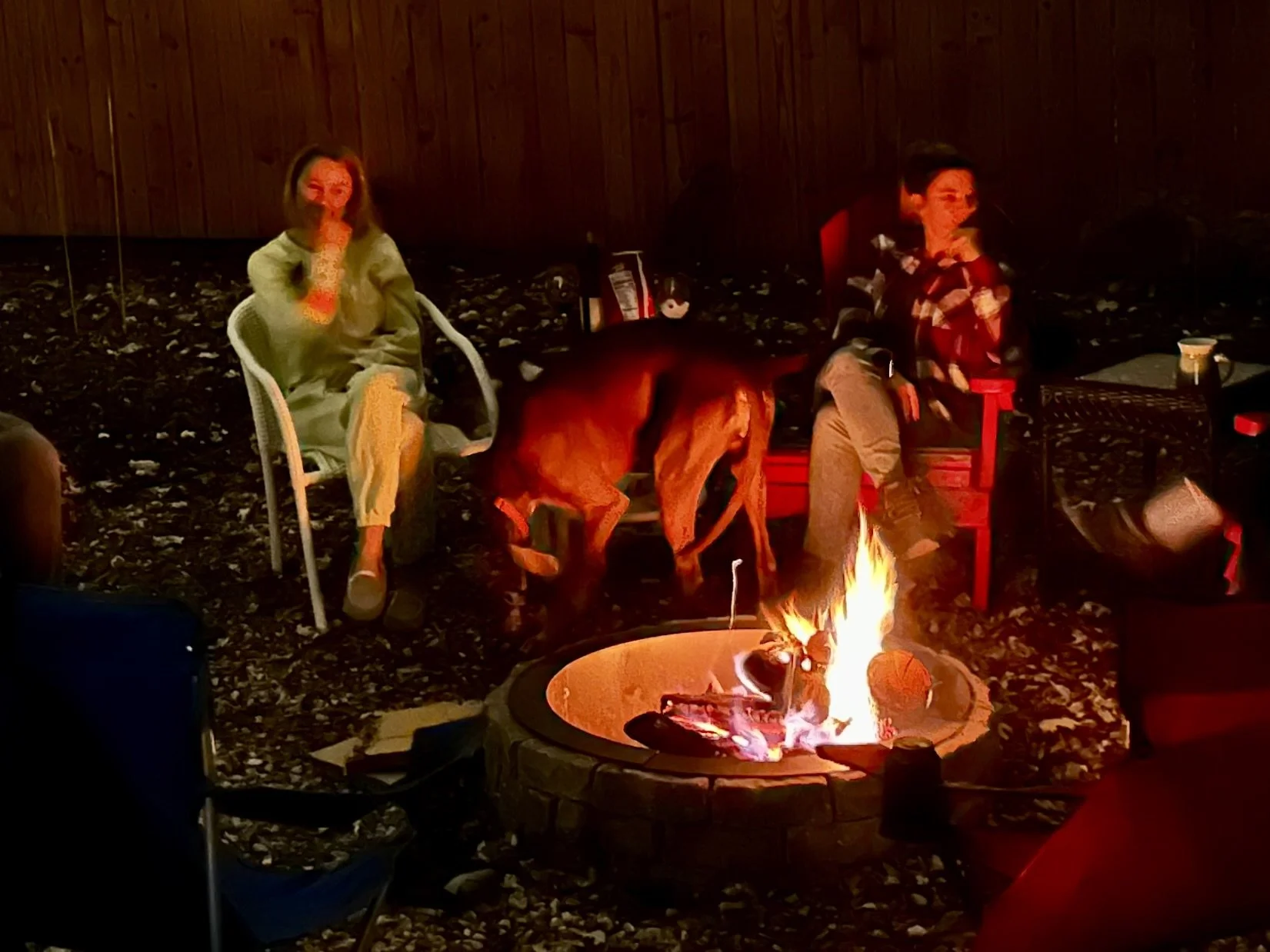 End of growing season bonfire with neighbors.