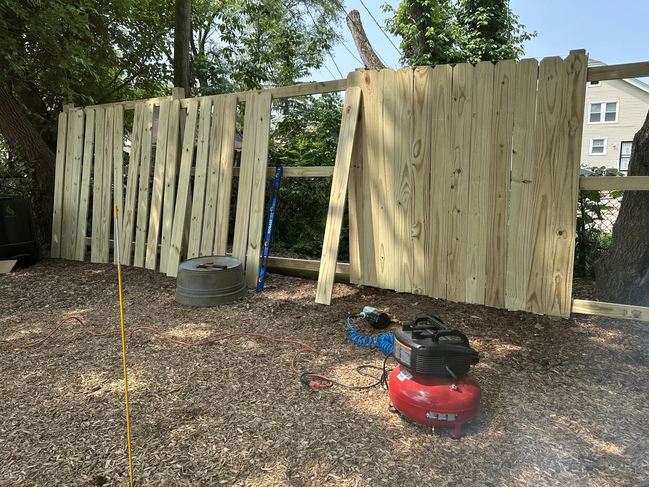 And I used a pneumatic-nailer for the first time