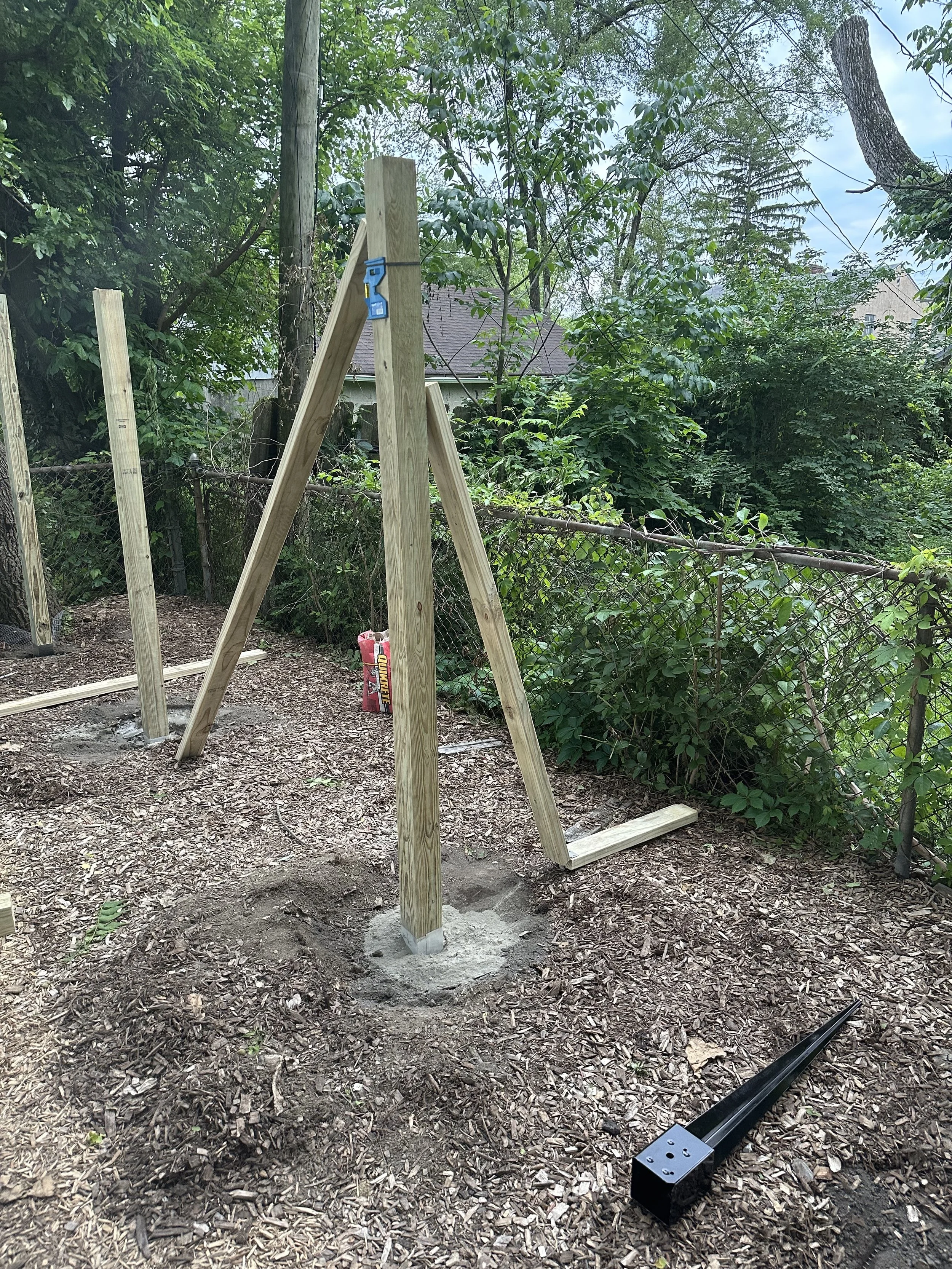 I learned how to plumb fenceposts