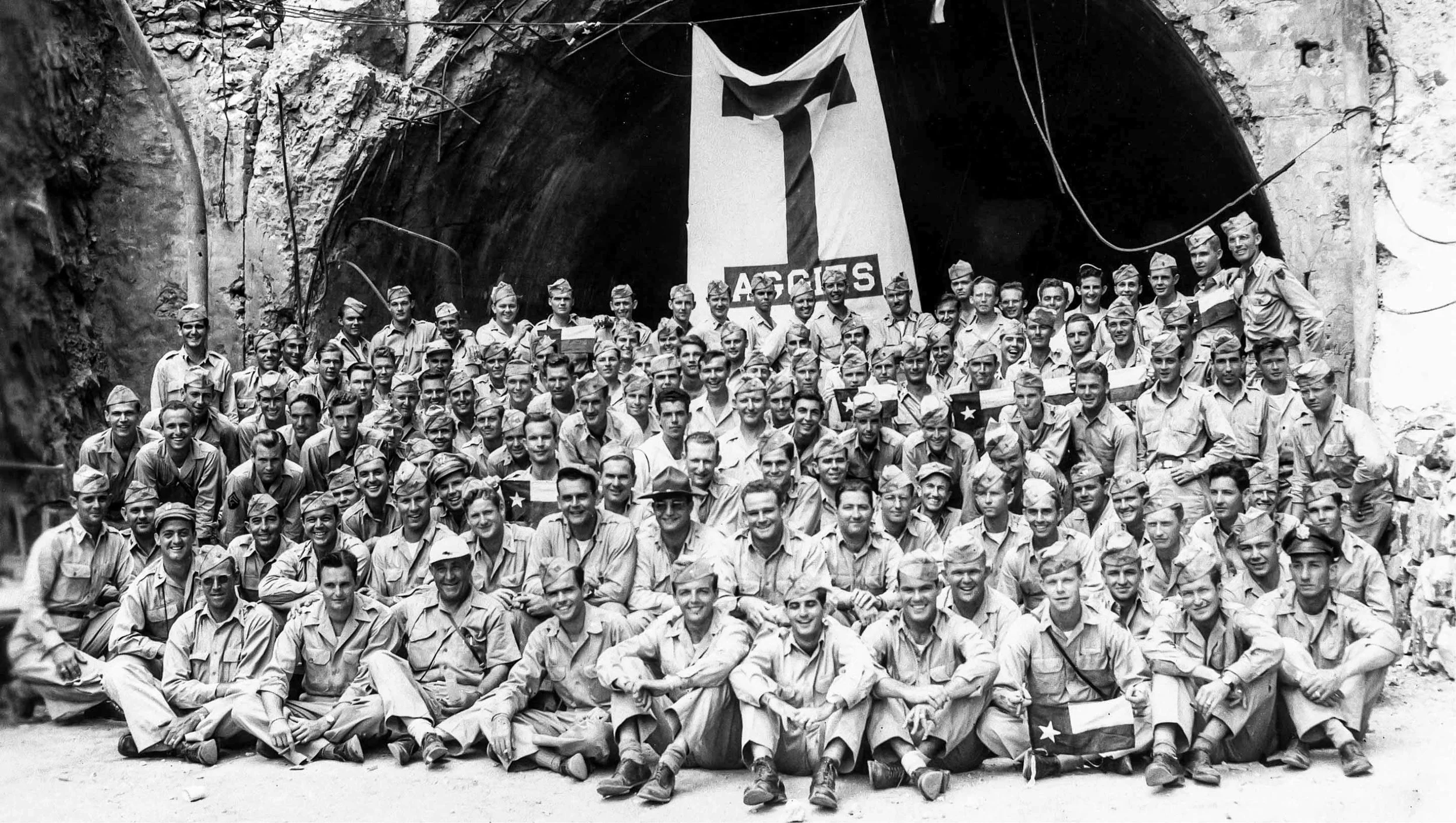 In 1946, Aggies held Muster at the mouth of the Malinta Tunnel on the island of Corregidor to honor those who lost their lives defending the island in 1942. Pg. 216, "Texas Aggies Go To War"