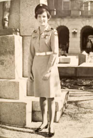 Ruth Ann (Schumacher) Burns, Class of 1977, was the first woman to commission upon graduation from the Corps of Cadets. Provided.